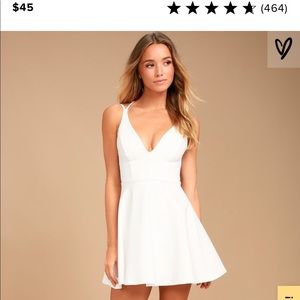 Lulus Believe in Love White Backless Skater Dress